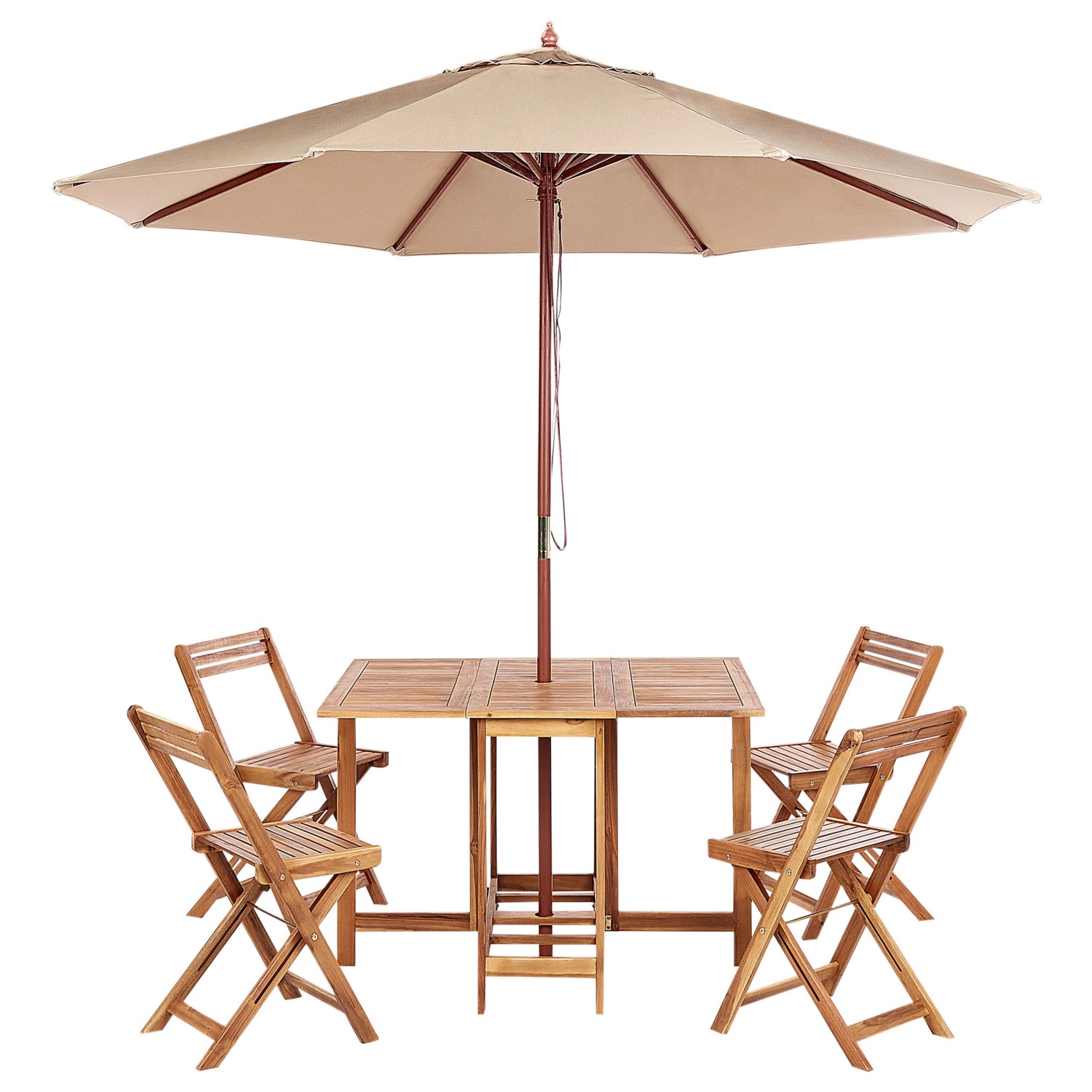 Beliani Gartentisch Set FRASSINE Heller Holzfarbton günstig online kaufen
