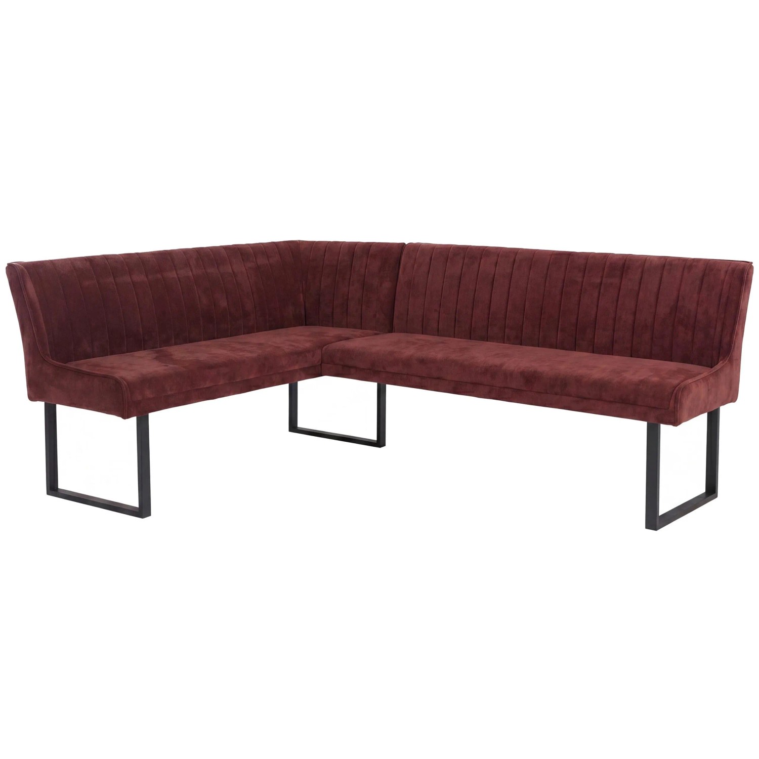 Mcw Eckbank O82 Öko-Tex Chenille Stoff/Textil Metall 159x210cm Rot