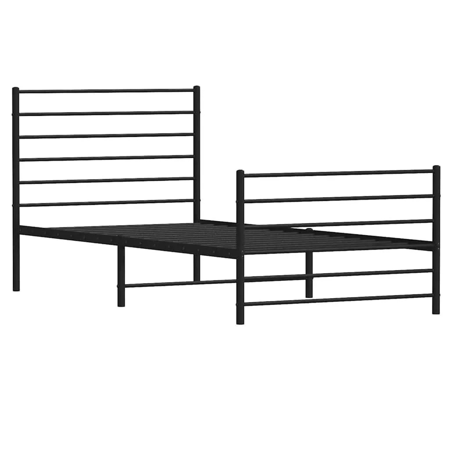 vidaXL Bettgestell mit Kopfteil und Fußteil Metall Schwarz 90x190 cm 352329 günstig online kaufen