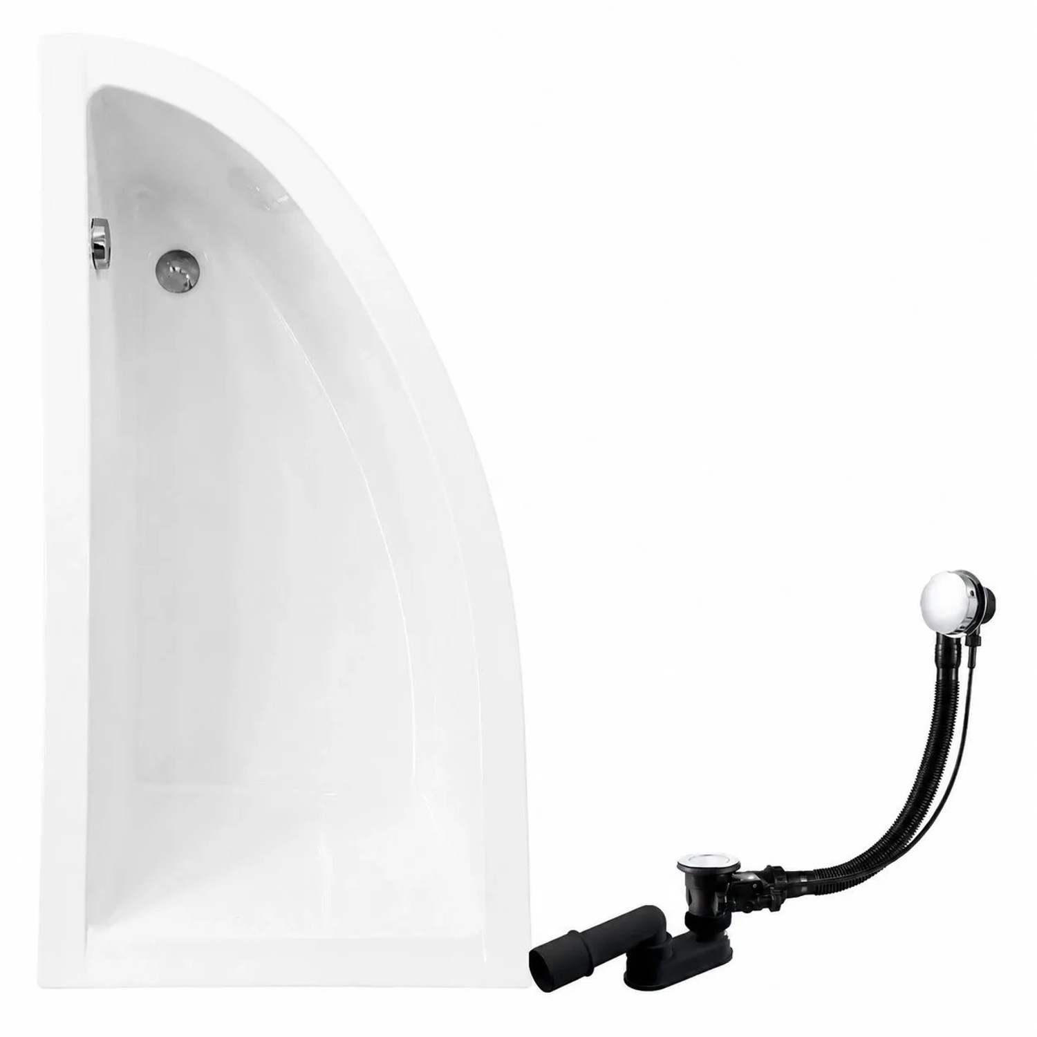 KOLMAN Badewanne Eckwanne 140 x 70 Cm Links Mit Styroporverkleidung Inkl. Ablauf Und Füße