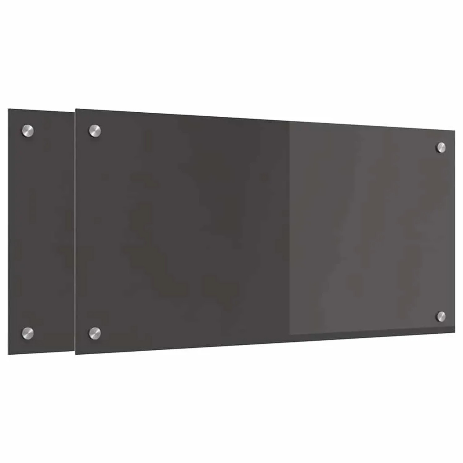 vidaXL Küchenrückwand 2 pcs Dunkelgrau 80 x 40 cm Gehärtetes Glas 3415461
