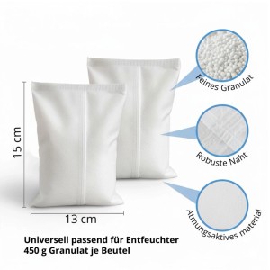 BigDean 24 Stück Luftentfeuchter Granulatbeutel 450g Sparvorteils Set Luftentfeuchter Nachfüllpack Entfeuchter