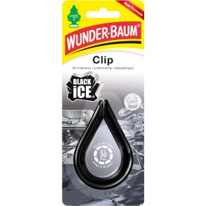 Wunderbaum Clip Black Ice Lufterfrischer für Auto, Tropfenform, Schwarz.