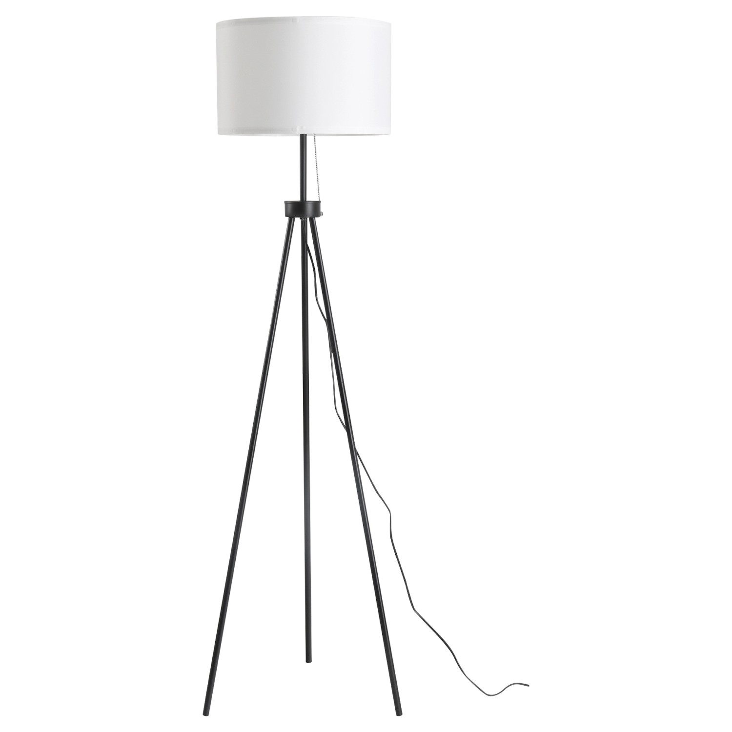 HOMCOM Stehlampe E27 Stahl Polyester 37 x 37 x 152cm Schwarz Weiß günstig online kaufen
