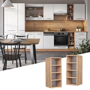 Vicco Hängeschrank Fame-Line, offener Küchenschrank in Goldkraft Eiche, 30 cm breit.