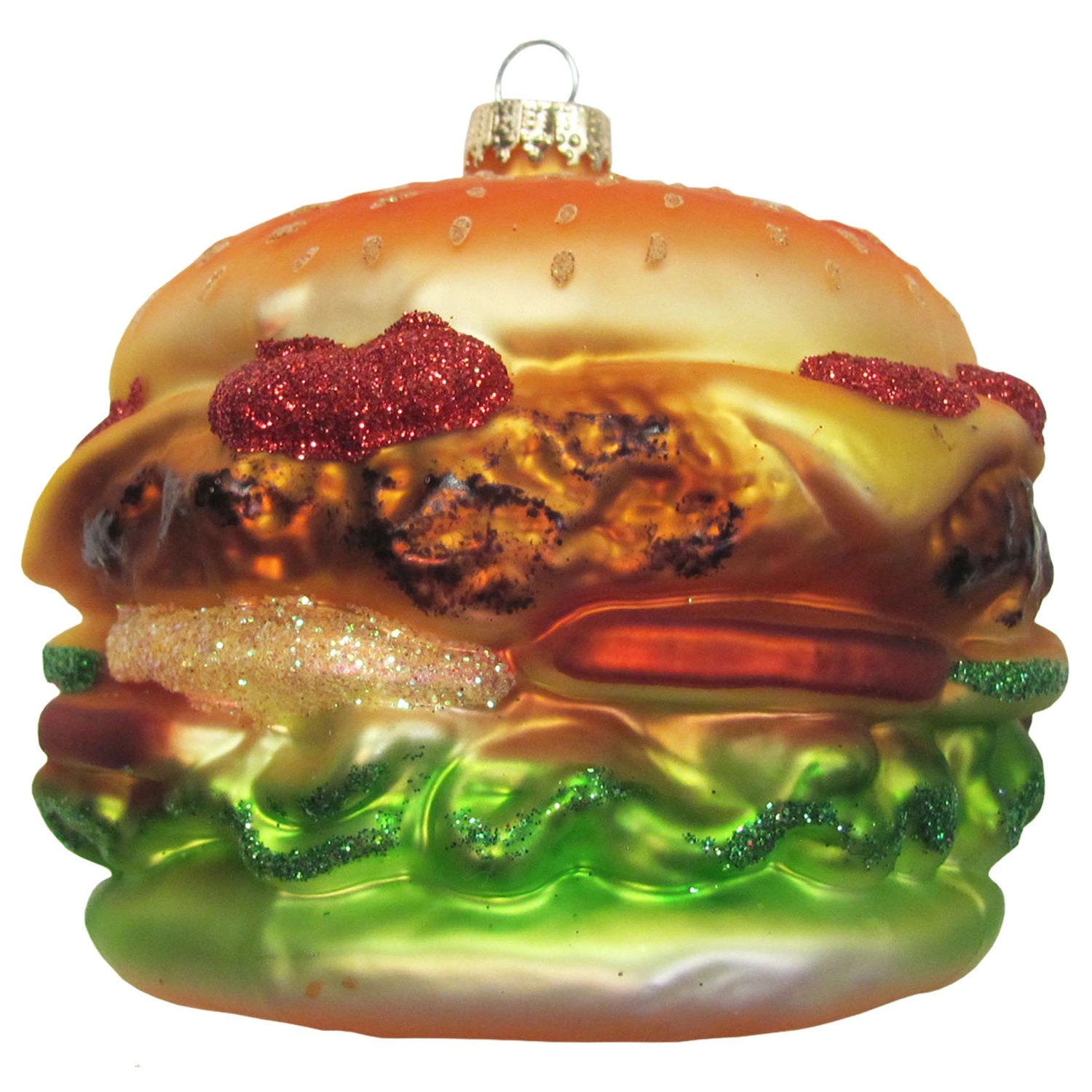 Krebs Glas Lauscha Weihnachtsornament Hamburger 1-tlg. 9cm