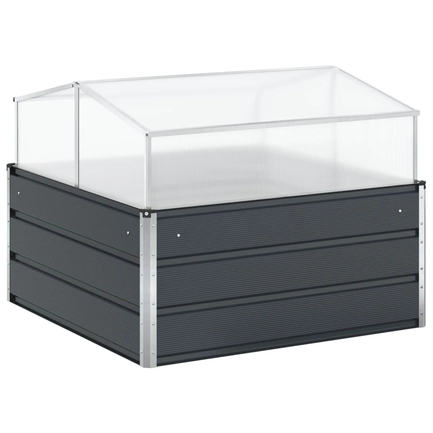 vidaXL Pflanzkübel Anthrazit 100 x 100 x 77 cm Verzinkter Stahl 42018231