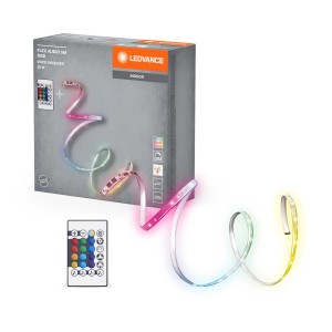 Ledvance LED-Streifen Flex Audio RGB, 5m mit Fernbedienung. Lichtleiste für Innenräume.