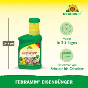 Neudorff Ferramin Eisendünger 250ml Flasche für Zierpflanzen, Gehölze und Rasen.