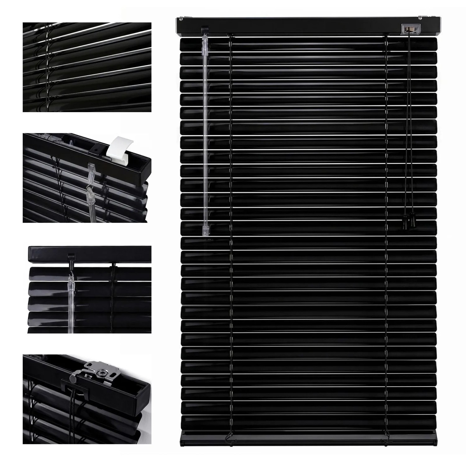 Sekey Aluminium Jalousie 80 cm x 130 cm Schwarz