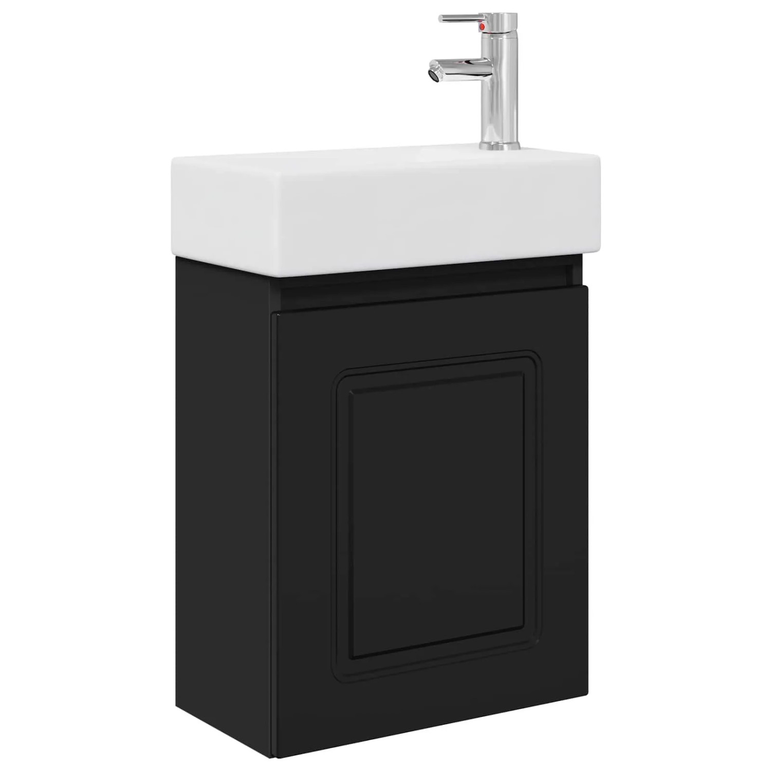 vidaXL Badezimmer Waschtischunterschrank mit Wasserhahn Schwarz 889472