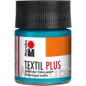 Marabu Textilfarbe Plus in Karibik, 50ml Flasche. Stoffmalfarbe für helle und dunkle Textilien.