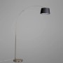 QAZQA Moderne Bogenlampe aus Stahl mit Schwarzem Stoffschirm Arc Basic_8