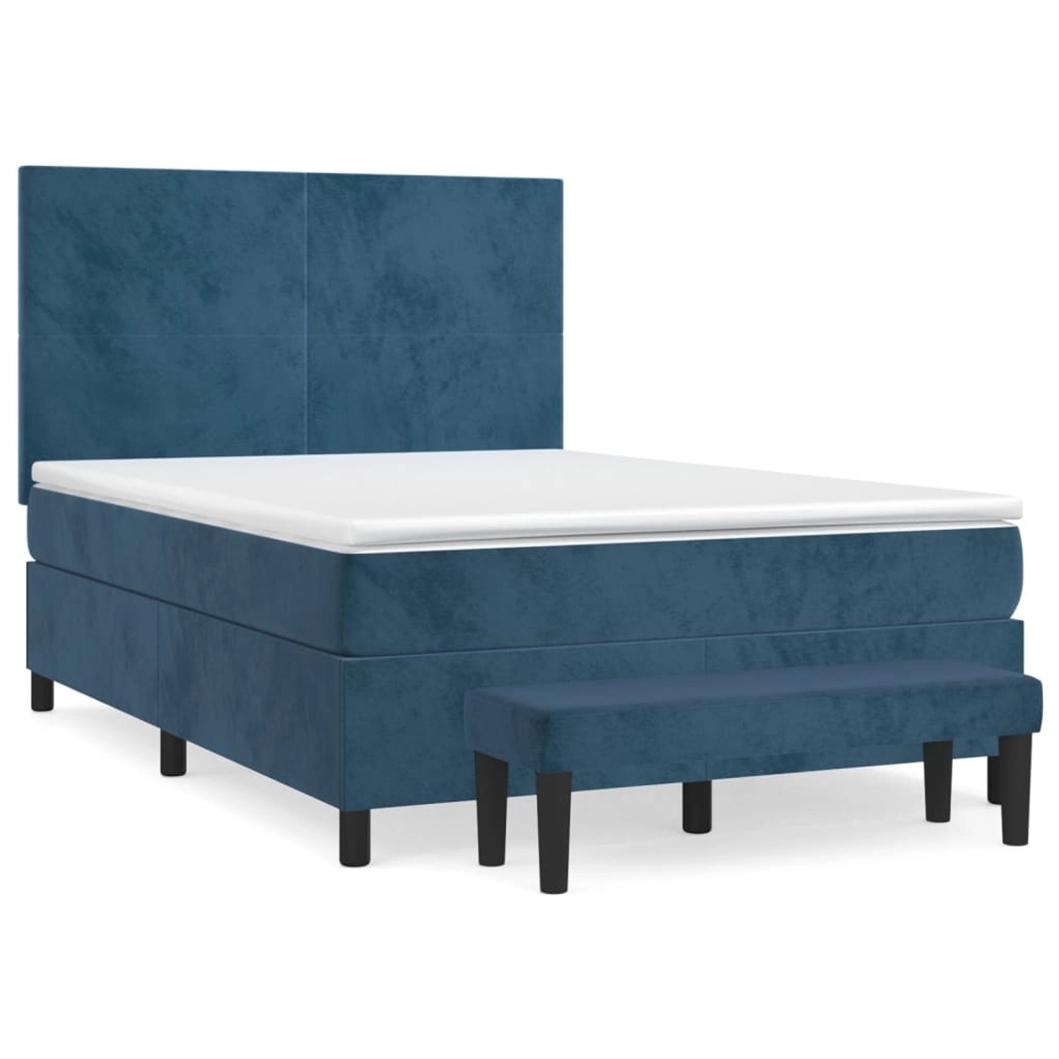 vidaXL Boxspringbett mit Matratze Dunkelblau 140x190 cm Samt 3137723 günstig online kaufen