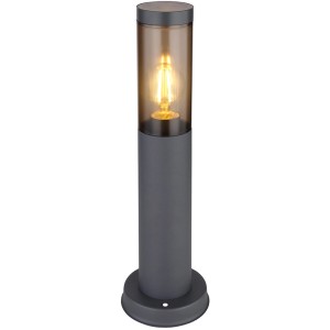 Globo Boston Sockelleuchte, Edelstahl Anthrazit, 45 cm hoch. Außenleuchte mit E27 Fassung.
