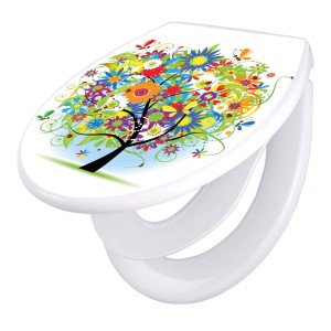 Banjado Familien WC-Sitz mit Märchenzauberbaum Motiv. Klodeckel mit integriertem Kindersitz.