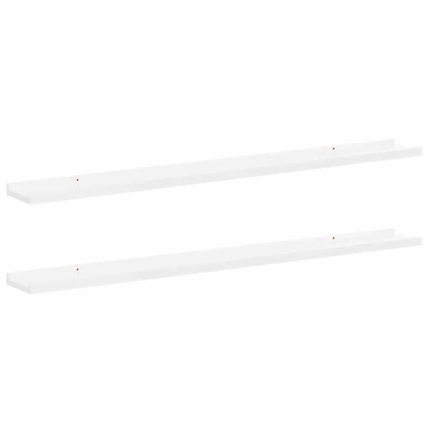 vidaXL Wandregale 2 Stk Hochglanz-Weiß 100x9x3 cm 326651