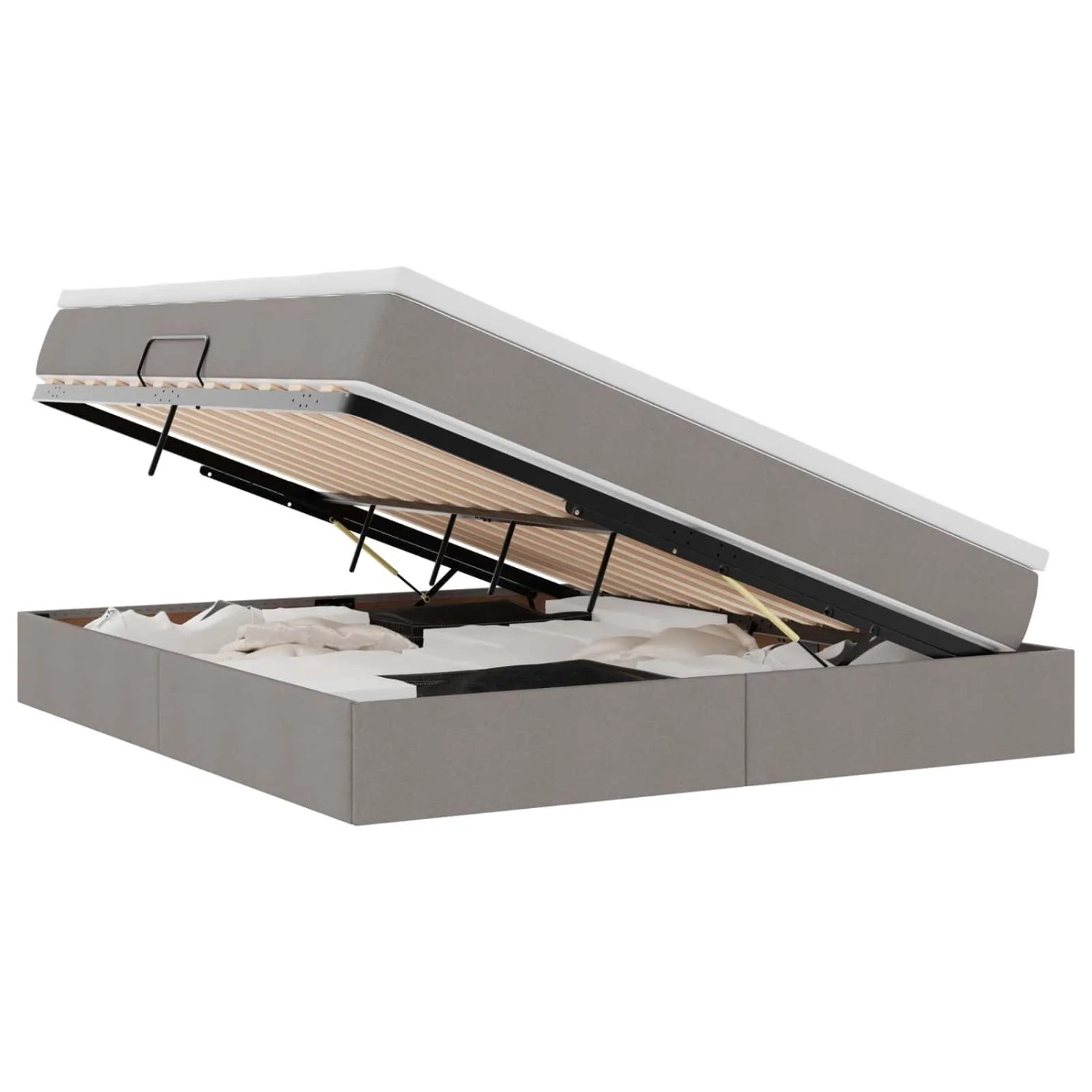 vidaXL Stauraumbett mit Matratze Taupe 180 x 200 cm Polyester 3370245 günstig online kaufen