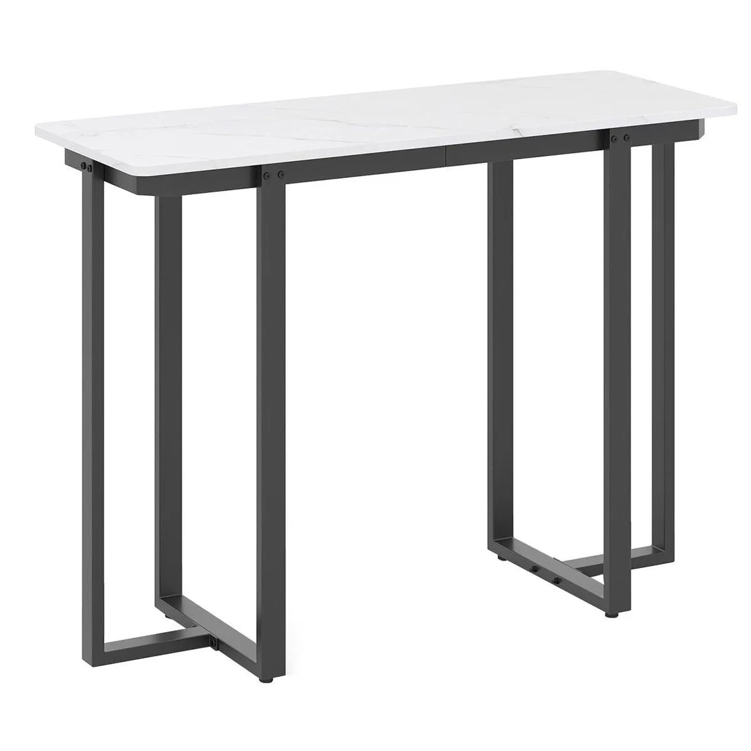 Costway Konsolentisch Moderner Eingangstisch mit Marmor Schwarz & Weiß günstig online kaufen