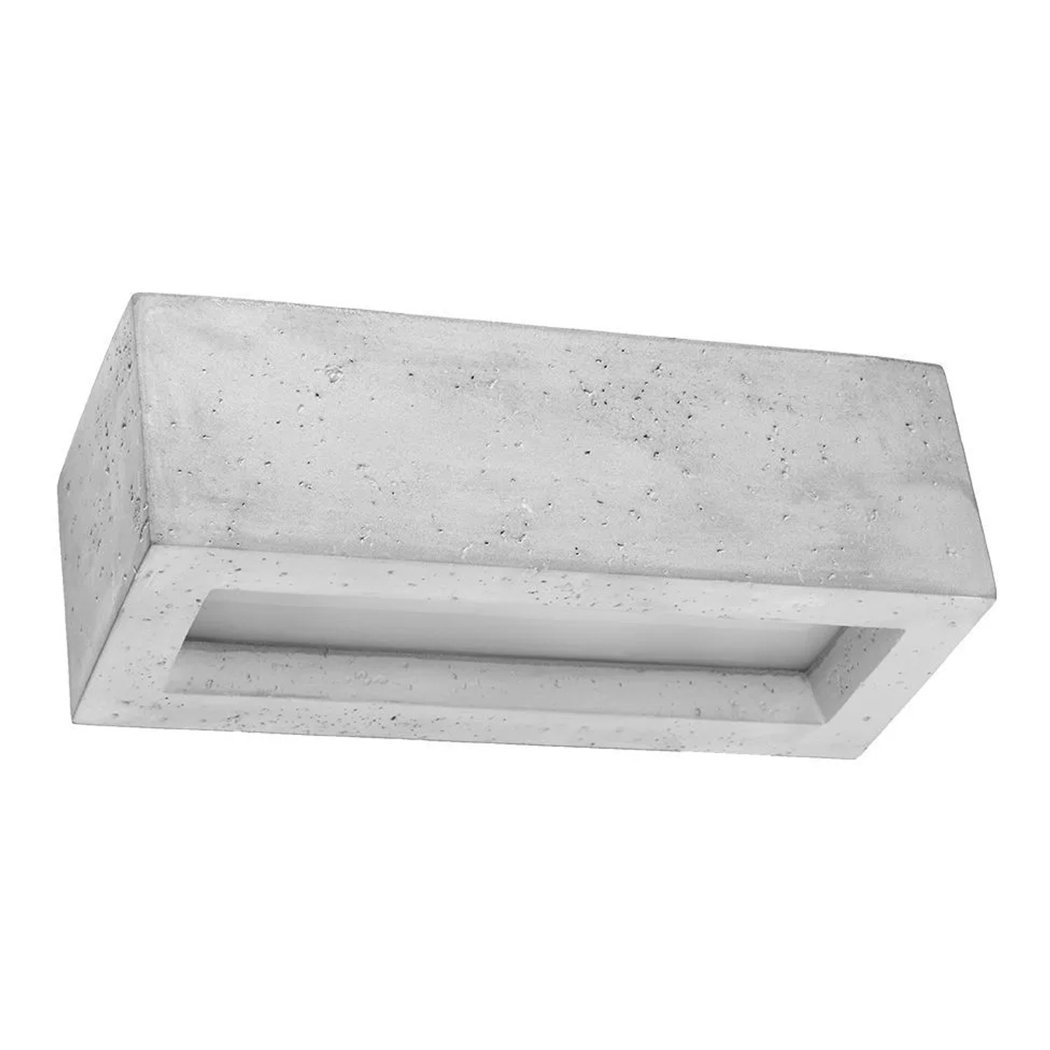 Licht-Erlebnisse Up Down Wandleuchte Beton 30 cm Breit Grau E27 Eckig