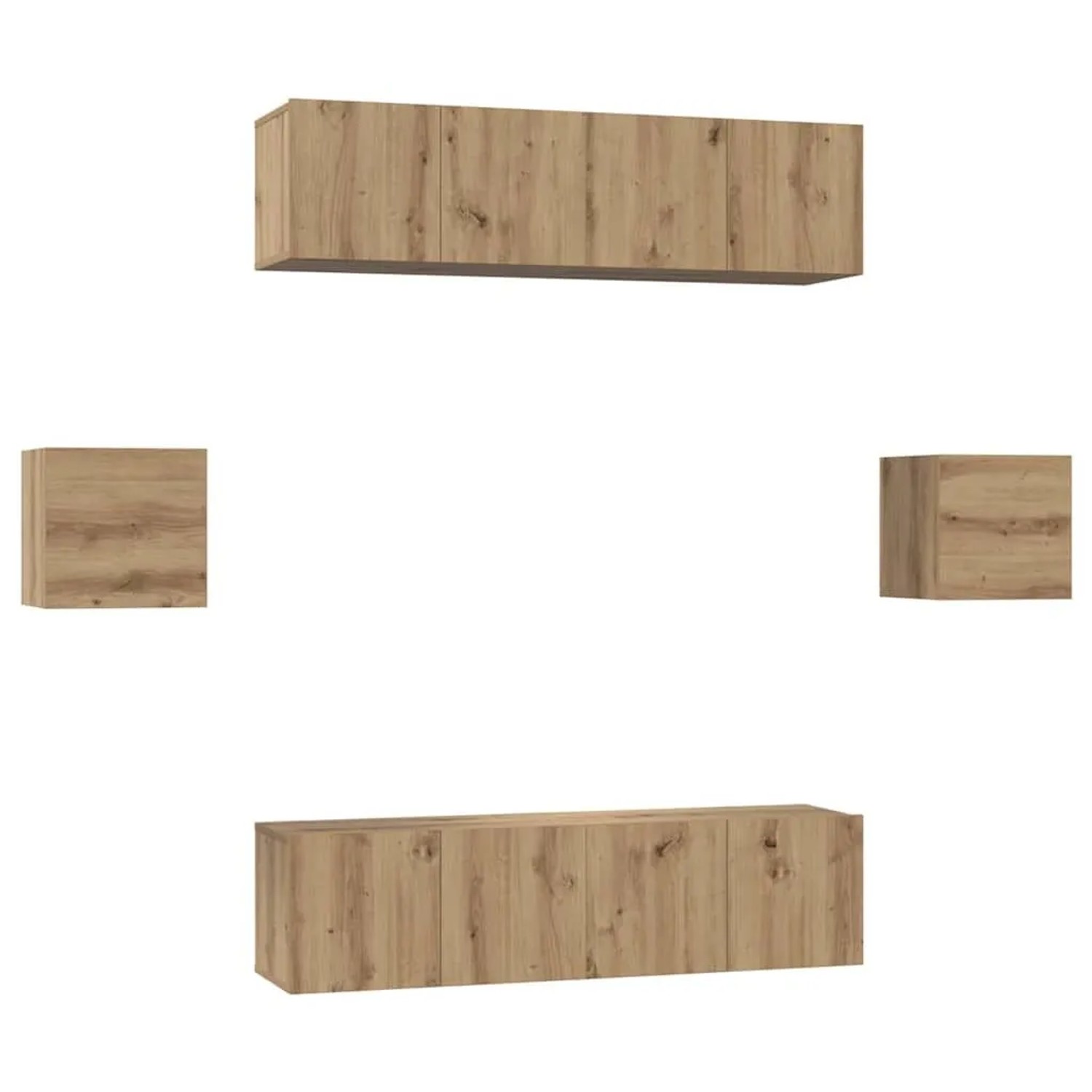 vidaXL TV-Schrankset Wandmontiert 6-Tlg Artisan-Eiche Holzwerkstoff 3393401