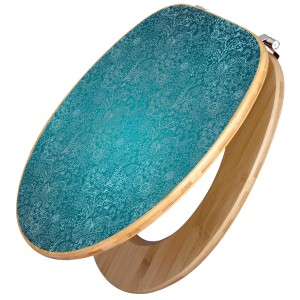 Banjado WC-Sitz aus Bambus mit Mandala Landschaft Motiv. Toilettendeckel aus Holz mit Universal Scharnieren.