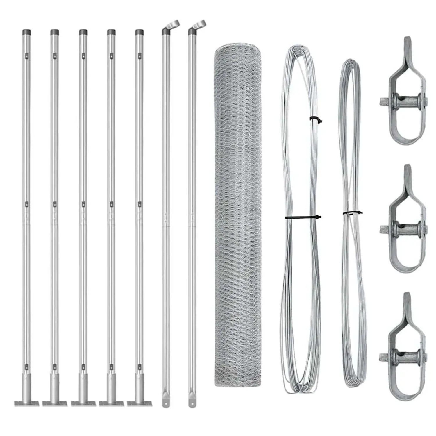 vidaXL Zaunpfosten Silber 10 x 1,2 m 13 mm Maschen Stahl 3353766 günstig online kaufen