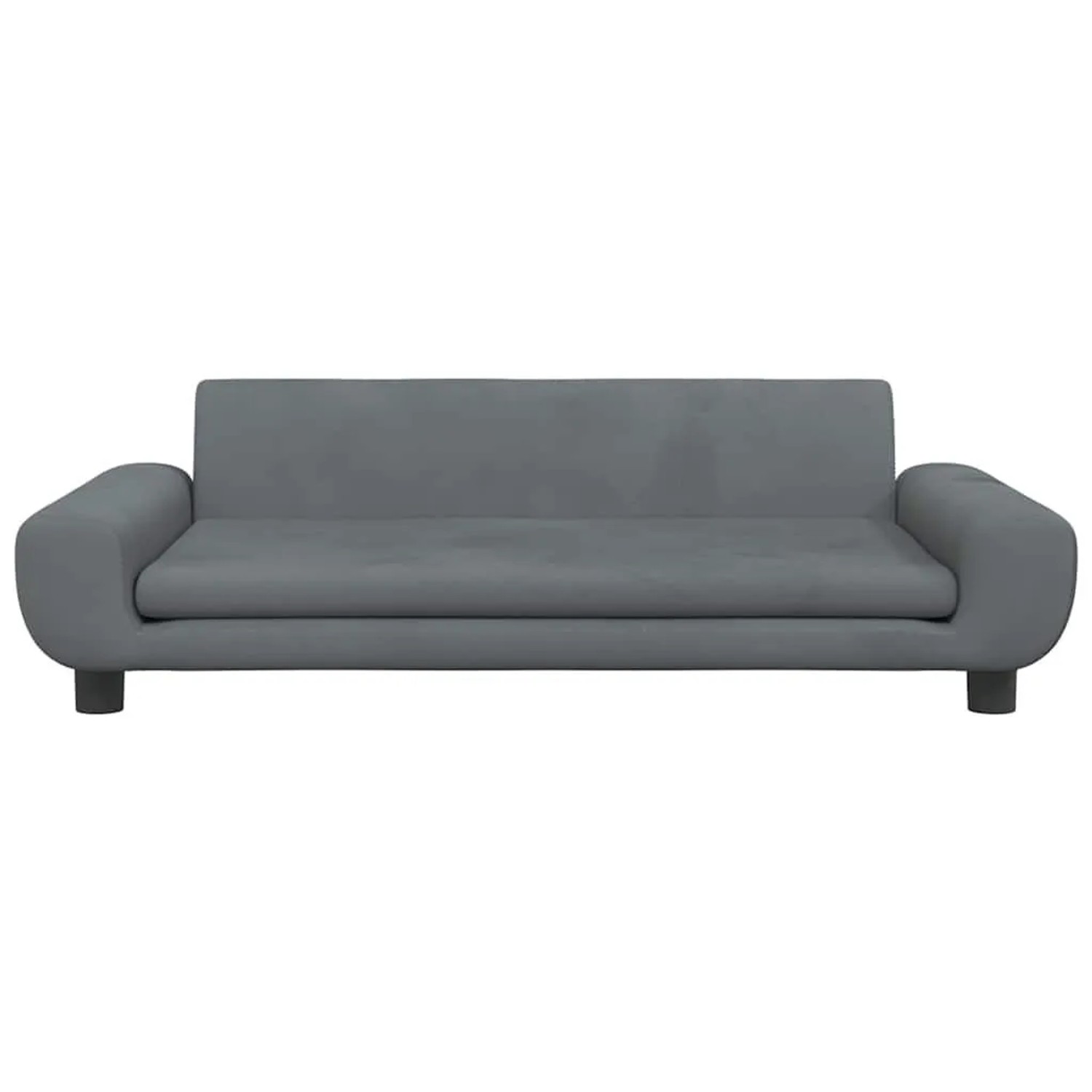 Dunkelgraues vidaXL Hundebett aus Samt, 100x54x33 cm, bequemes Hundekörbchen.