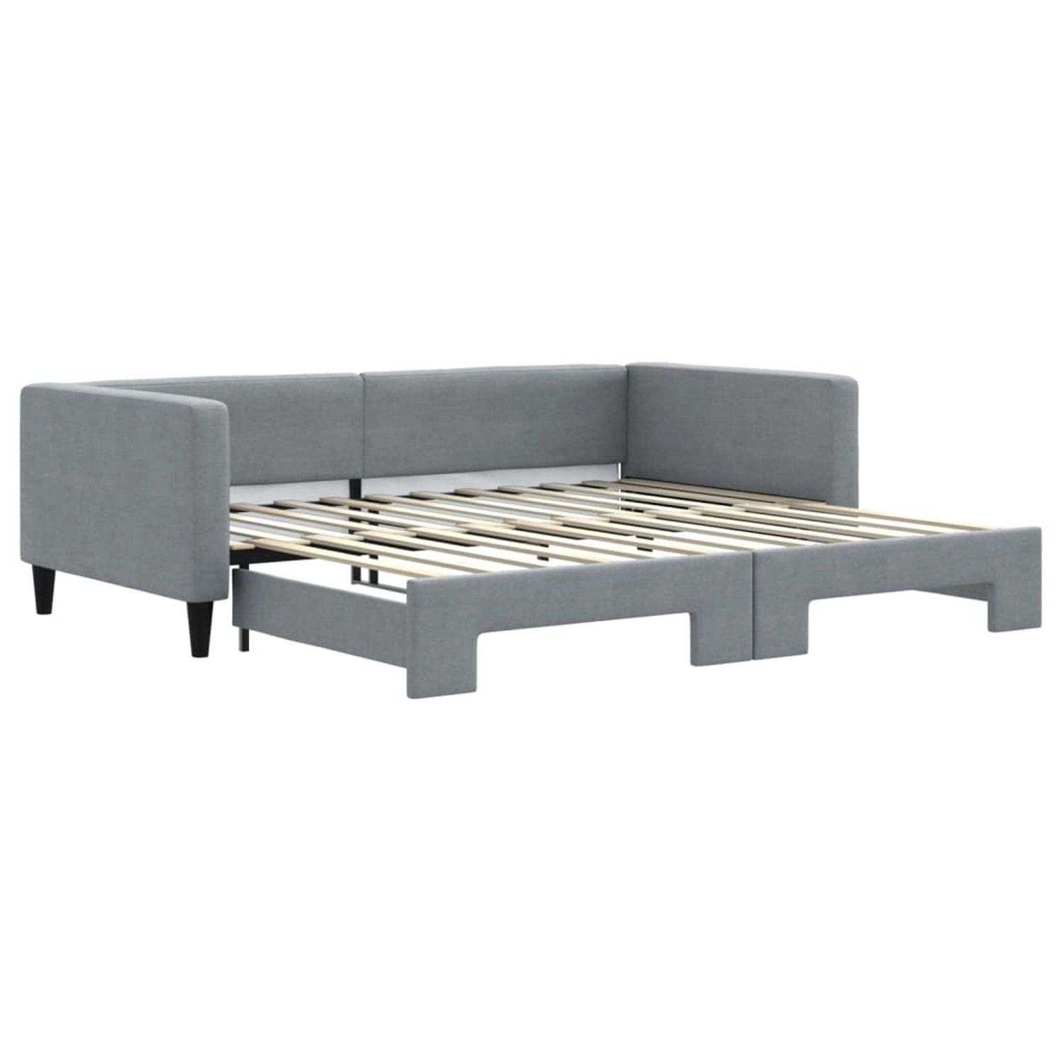 vidaXL Tagesbett Ausziehbar Hellgrau 100x200 cm Stoff1884485