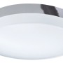 Moderne LED-Deckenleuchte Paris von Näve mit Chromrand und weißem Lampenschirm.