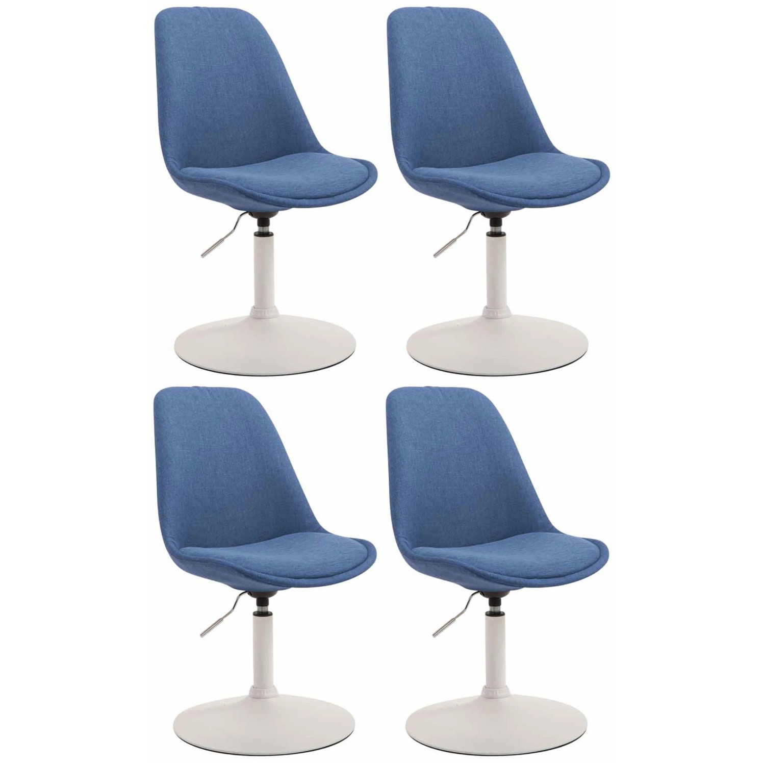 CLP 4er Set Esszimmerstühle Maverick Stoff Blau/Weiß