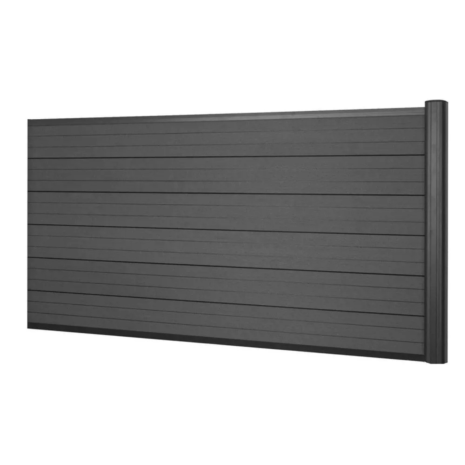 MCW WPC-Sichtschutz Savoie Windschutz Zaun Alu Premium - Erweiterungselement Niedrig 1,85m Anthrazit