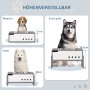 PawHut Hundenapf, höhenverstellbar, für kleine, mittelgroße und große Hunde.