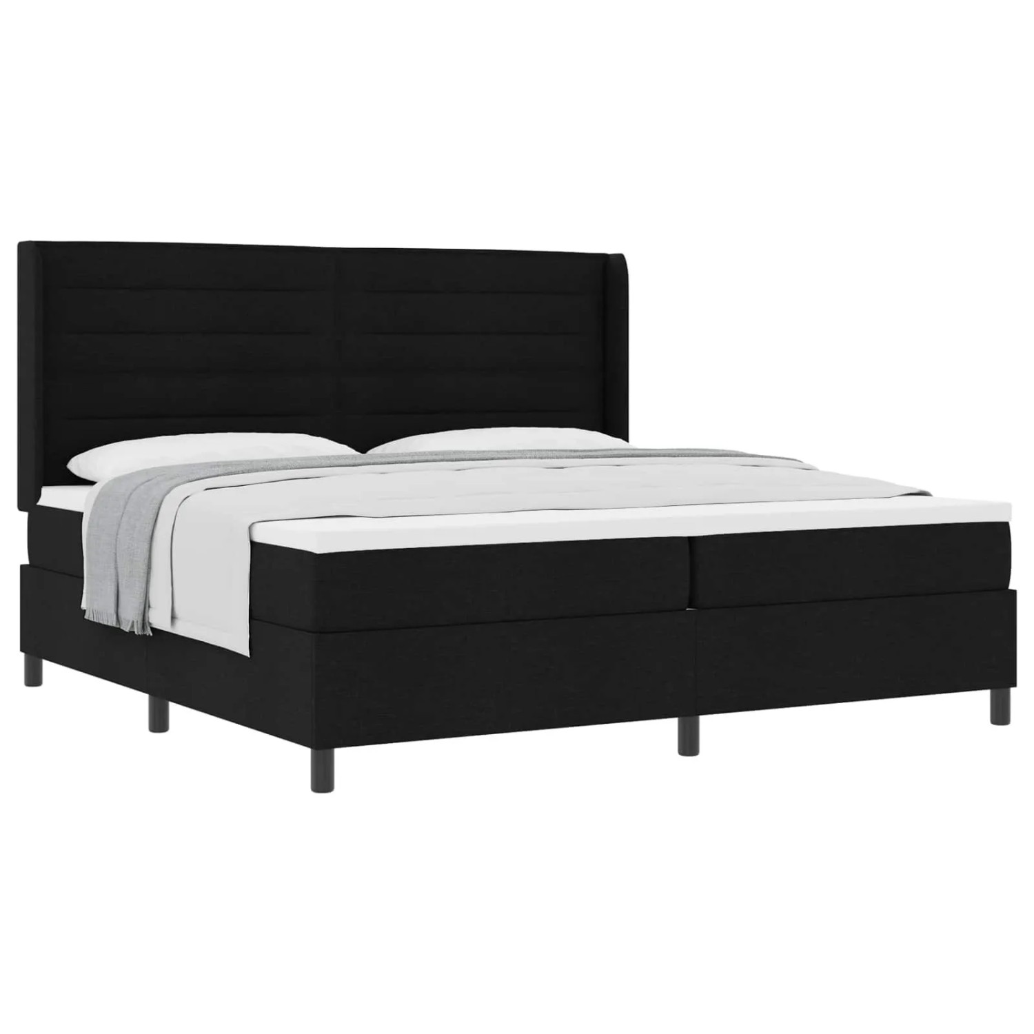 vidaXL Boxspringbett mit Matratze Schwarz 200 x 200 cm Stoff 3341604