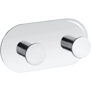Wenko Wandhaken Cona Duo, Edelstahl glänzend, für Bad und Küche.