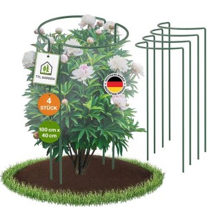 TTL GARDEN Strauchstütze 100x40cm 4er Set Pflanzenhalter für Stauden Sträucher Rosen Rankhilfe Metall