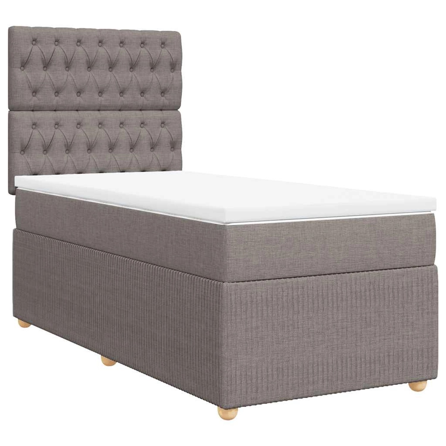 vidaXL Boxspringbett mit Matratze Taupe 90x200 cm Stoff 3291950 günstig online kaufen