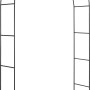 Schwarzer Rosenbogen aus Metall, 240x140x38 cm, wetterfest, zur Gartendekoration und als Rankhilfe.