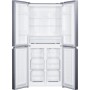Geöffnete Wolkenstein Cross Door Kühl-Gefrierkombination WCD362NFDEIX im Inox Design.