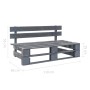 Graue vidaXL Outdoor-Bank aus Palettenholz, ideal für Garten und Terrasse.