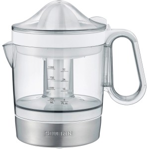 Severin Citruspresse CP 3535: Elektrische Saftpresse mit transparentem Behälter und Griff.