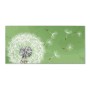 Silberne Magnettafel 78x37cm mit Pusteblumen-Motiv, inklusive 4 Magnete. Wanddekoration für Notizen.