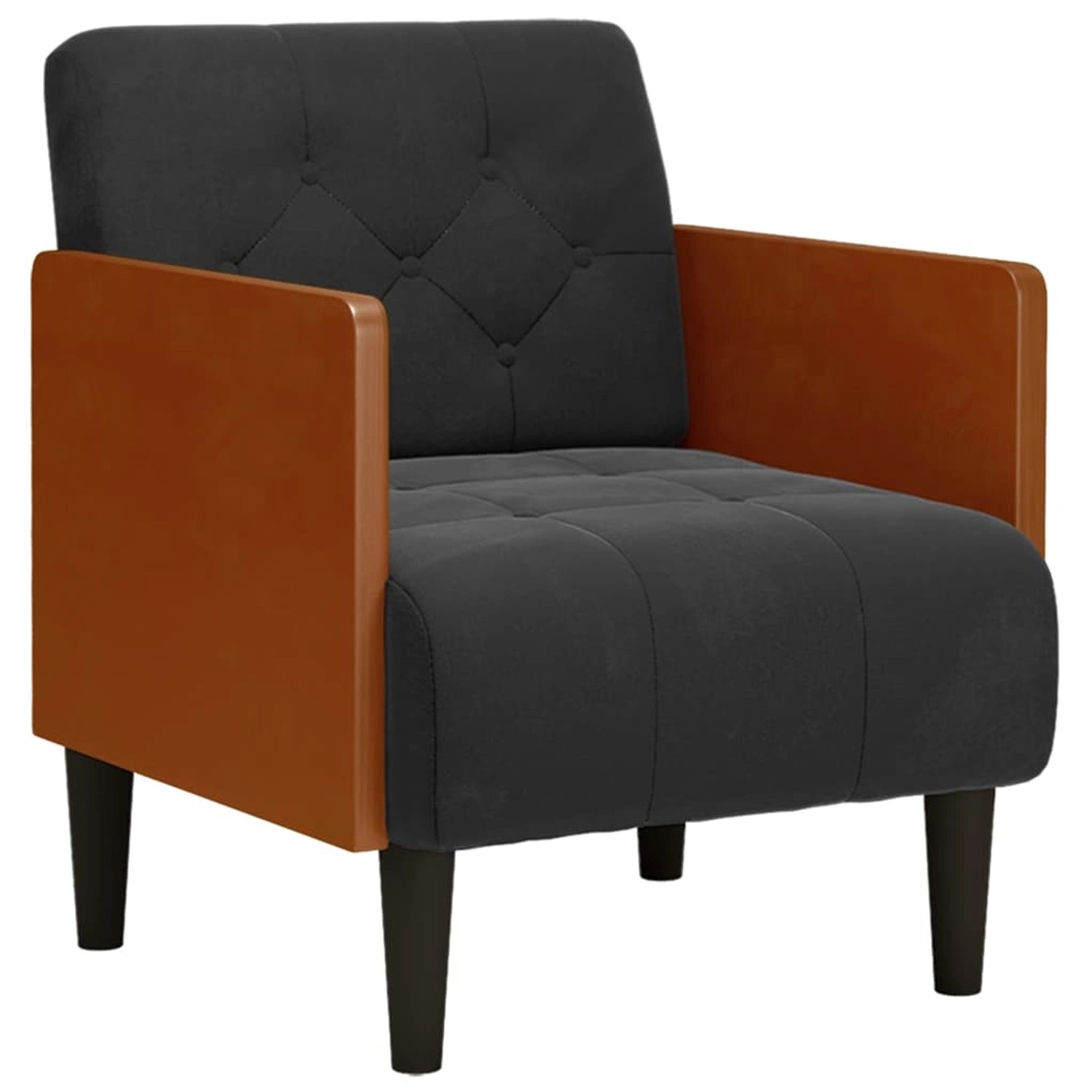 vidaXL Sessel mit Armlehnen Schwarz 55 cm Samt 4100597 günstig online kaufen