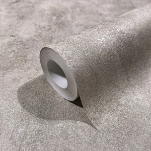 Marburg Vliestapete in Betonoptik Beige-Grau mit feiner Struktur, gerollt dargestellt.