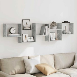 vidaXL Würfelregal 5 Fächer Betongrau Holzwerkstoff 859998