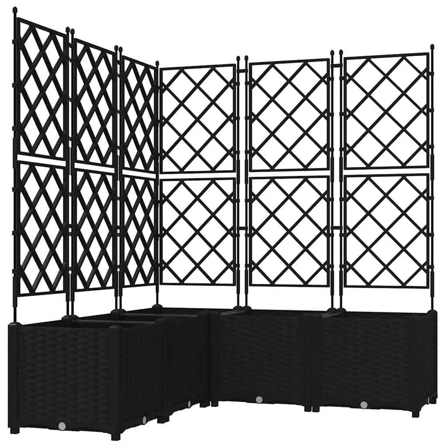 vidaXL Garten-Pflanzgefäß 5 Stk Schwarz 120 x 120 x 143 cm Stahl 42002843 günstig online kaufen