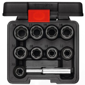 Gedore Spiralnutausdreher Satz, 10-teilig (10-19 mm) im Koffer. Problemlöser für Schrauben.