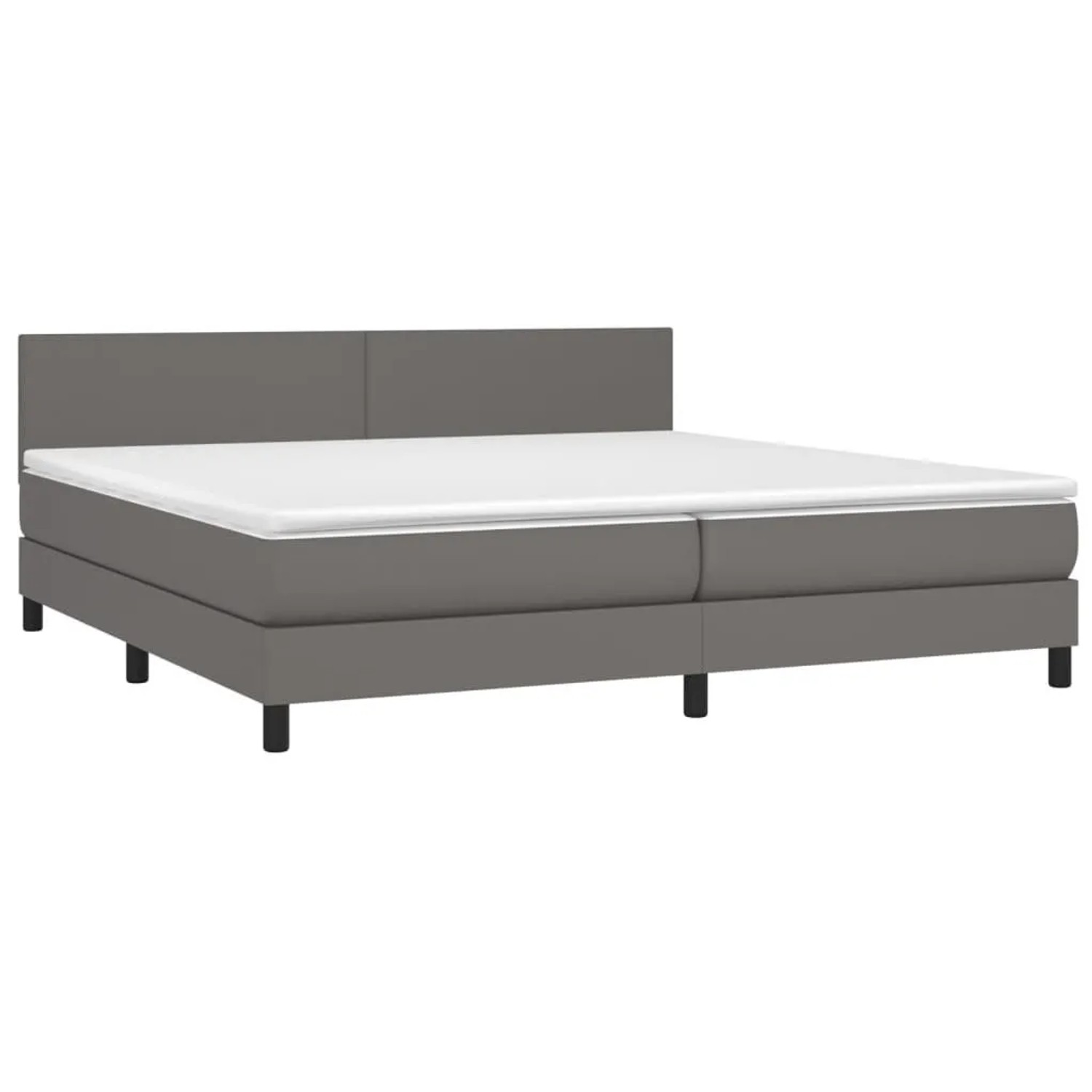 vidaXL Boxspringbett mit Matratze & LED Grau 200x200 cm Kunstleder 3134127 günstig online kaufen