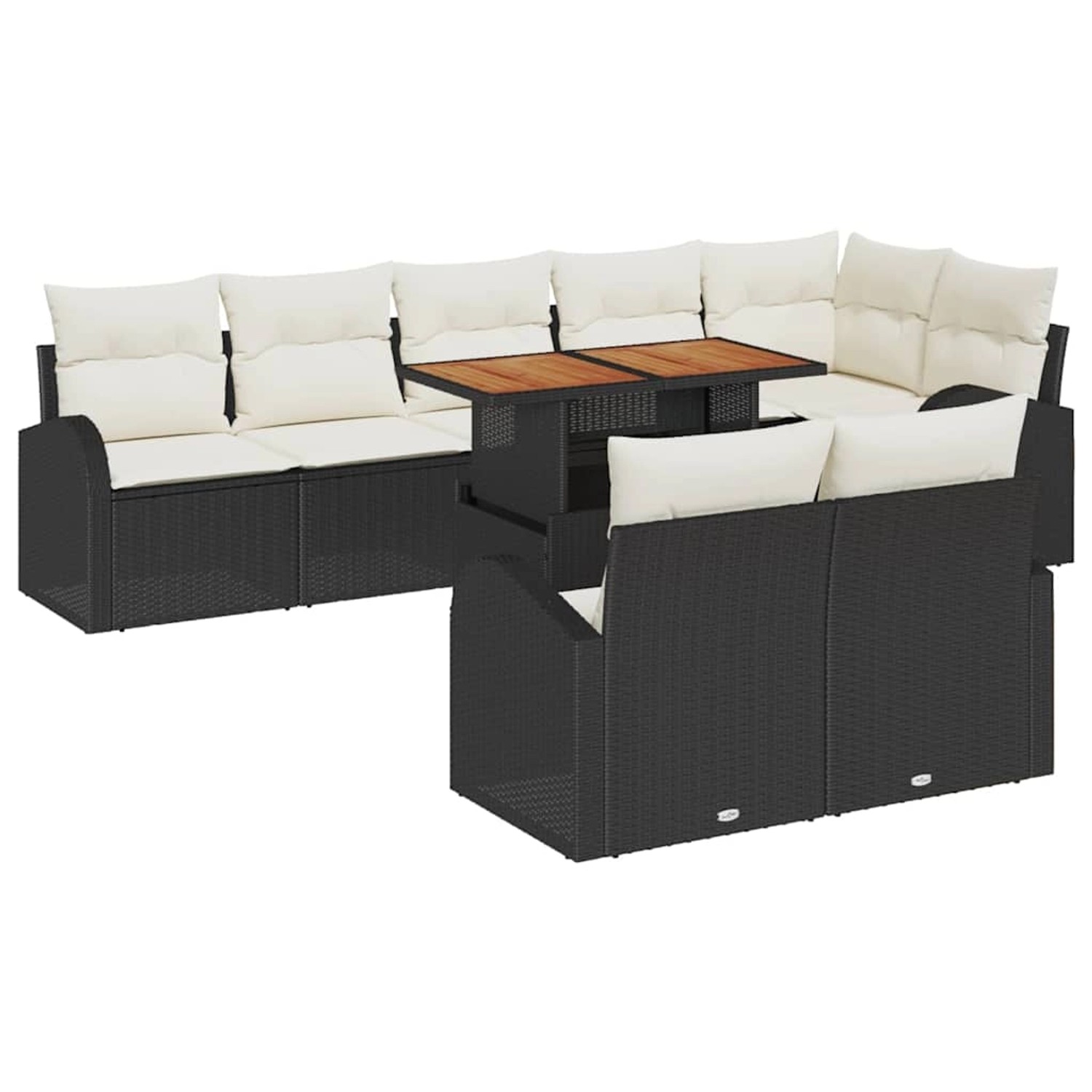 vidaXL Garten-Sofa-Set mit Speicher 9-Tlg Schwarz Poly Rattan 3358336 günstig online kaufen