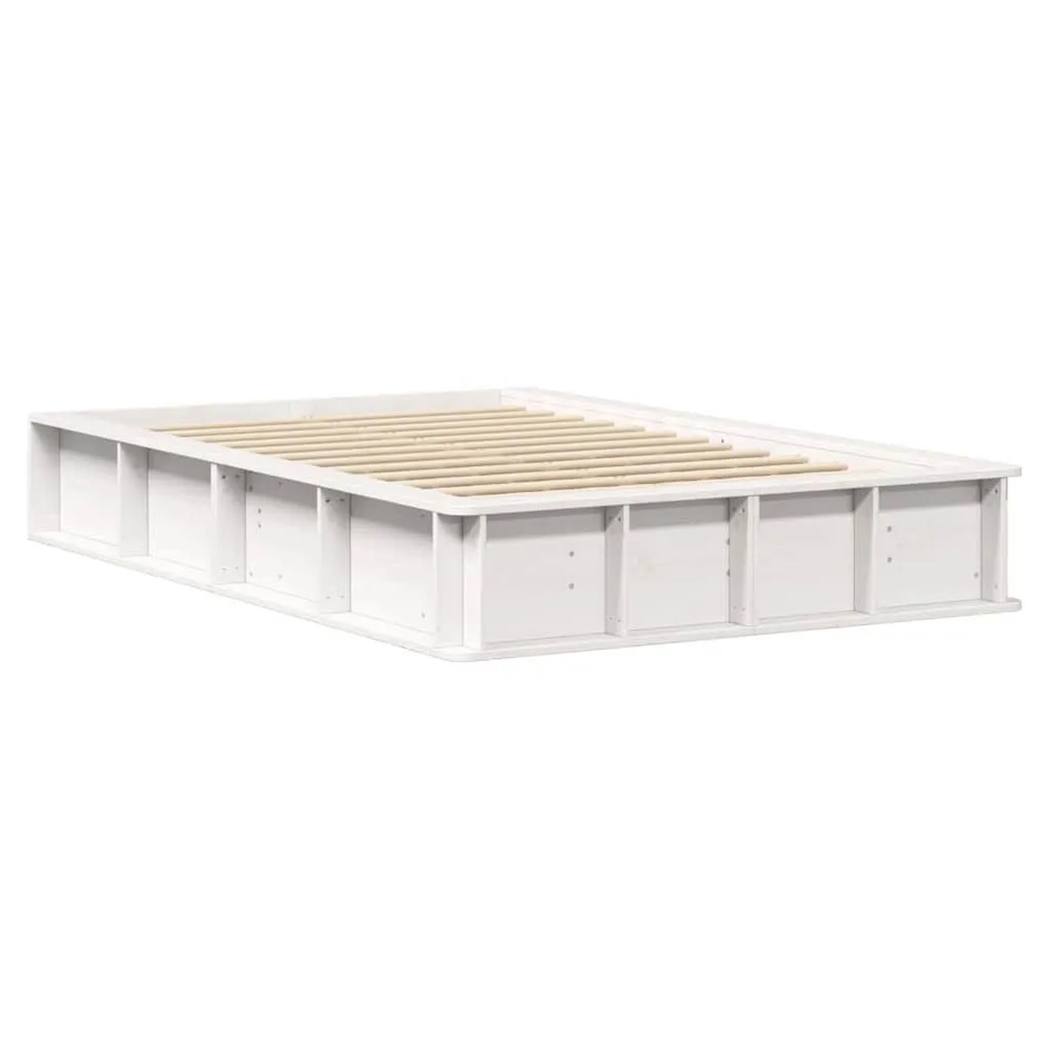 vidaXL Bettrahmen Weiß 120 x 200 cm Massives Kiefernholz 3385719